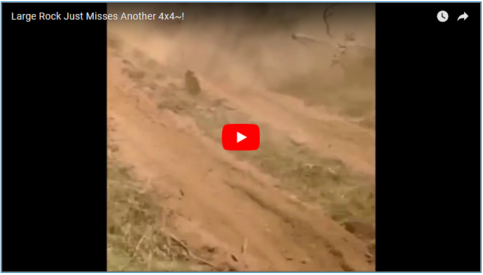Close Call - Large Rock Just Misses Another 4x4~!