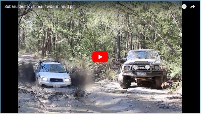 Subaru Destroys 'Real 4wds' in Mud Pit - Via: Mitre A