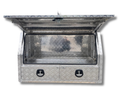 Aluminium 3/4 Side Opening Checker Plate Toolbox with 2 Drawers - 1400x600x850mm-Aussie 4x4 Pro