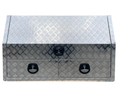 Aluminium 3/4 Side Opening Checker Plate Toolbox with 2 Drawers - 1400x600x850mm-Aussie 4x4 Pro