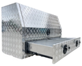 Aluminium 3/4 Side Opening Checker Plate Toolbox with 2 Drawers - 1400x600x850mm-Aussie 4x4 Pro