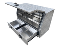 Aluminium 3/4 Side Opening Checker Plate Toolbox with 2 Drawers - 1400x600x850mm-Aussie 4x4 Pro