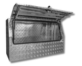 Aluminium 3/4 Side Opening Checker Plate Toolbox with Shelf - 1200x600x850mm-Aussie 4x4 Pro