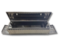 Aluminium Checker Plate 3-Door Toolbox with Whale Tail Lock - Black - 1500x500x500mm-Aussie 4x4 Pro