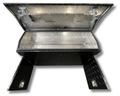 Aluminium Checker Plate Toolbox with Left & Right Slide Trays - Black - 1400x500x730mm-Aussie 4x4 Pro