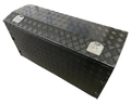 Aluminium Checker Plate Toolbox with Left & Right Slide Trays - Black - 1400x500x730mm-Aussie 4x4 Pro