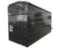 Aluminium Checker Plate Toolbox with Left & Right Slide Trays - Black - 1400x500x730mm-Aussie 4x4 Pro