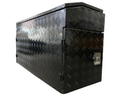 Aluminium Checker Plate Toolbox with Left & Right Slide Trays - Black - 1400x500x730mm-Aussie 4x4 Pro