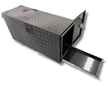 Aluminium Checker Plate Toolbox with Slide Tray & Vent - Black - 1450x500x700mm-Aussie 4x4 Pro