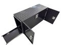 Aluminium Checker Plate Toolbox with Slide Tray & Vent - Black - 1450x500x700mm-Aussie 4x4 Pro