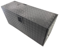 Aluminium Checker Plate Toolbox with Slide Tray & Vent - Black - 1450x500x700mm-Aussie 4x4 Pro