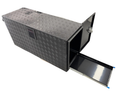 Aluminium Checker Plate Toolbox with Slide Tray & Vent - Black - 1450x500x700mm-Aussie 4x4 Pro