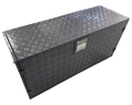 Aluminium Checker Plate Toolbox with Slide Tray & Vent - Black - 1450x500x700mm-Aussie 4x4 Pro