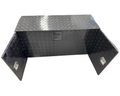 Aluminium Checker Plate Toolbox with Slide Tray & Vent - Black - 1450x500x700mm-Aussie 4x4 Pro