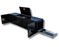 Aluminium Checker Plate Toolbox with Slide Trays & Storage - Black - 2200x500x550mm-Aussie 4x4 Pro