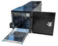 Aluminium Checker Plate Toolbox with Slide Trays & Storage - Black - 2200x500x550mm-Aussie 4x4 Pro