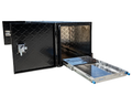 Aluminium Checker Plate Toolbox with Slide Trays & Storage - Black - 2200x500x550mm-Aussie 4x4 Pro