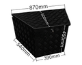 Aluminium Drawbar Toolbox with Top Opening Lid - Black - 870x500x450mm-Aussie 4x4 Pro
