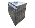 Aluminium Drawbar Toolbox with Top Opening Lid - Silver - 870x500x450mm-Aussie 4x4 Pro