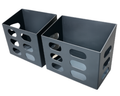 Aluminium Jerry Can Holders - Black - Pair - 380x200x340mm-Aussie 4x4 Pro