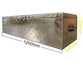 Aluminium Rectangular Checker Plate Toolbox with Top Opening Lid - 1200x400x300mm-Aussie 4x4 Pro