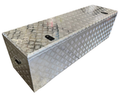 Aluminium Rectangular Checker Plate Toolbox with Top Opening Lid - 1500x500x500mm-Aussie 4x4 Pro