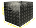 Aluminium Rectangular Toolbox with Top Opening Lid - 700x500x500mm-Aussie 4x4 Pro