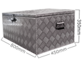 Aluminium Rectangular Toolbox with Top Opening Lid - 800x450x350mm-Aussie 4x4 Pro