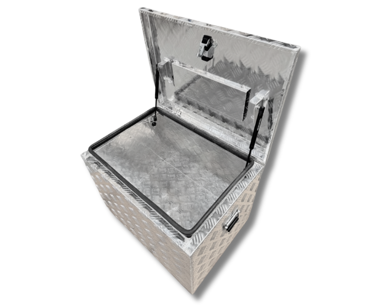 Aluminium Rectangular Toolbox with Top Opening Lid - 700x500x500mm-Aussie 4x4 Pro