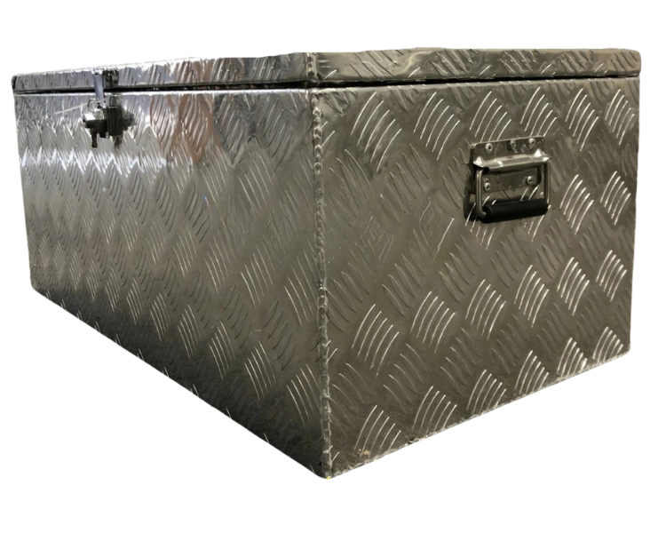 Aluminium Rectangular Toolbox with Top Opening Lid - 800x450x350mm-Aussie 4x4 Pro