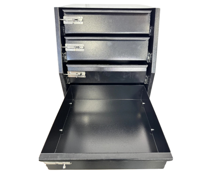 Aluminium Ute / Canopy Toolbox Drawer System with 4 Drawers - Black - 510x510x540mm-Aussie 4x4 Pro