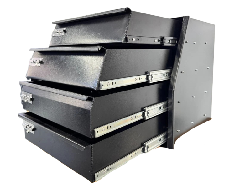 Aluminium Ute / Canopy Toolbox Drawer System with 4 Drawers - Black - 510x510x540mm-Aussie 4x4 Pro