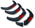 Flares for Toyota Hilux Dual Cab - Matte Black / Red - Heavy Duty Style - Set of 4 (2015 - 2022)-Aussie 4x4 Pro