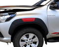 Flares for Toyota Hilux Dual Cab - Matte Black / Red - Heavy Duty Style - Set of 4 (2015 - 2022)-Aussie 4x4 Pro