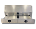 Flat Aluminium 3/4 Side Opening Toolbox with 2 Drawers - 1400x600x850mm-Aussie 4x4 Pro