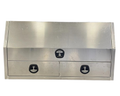 Flat Aluminium 3/4 Side Opening Toolbox with 2 Drawers - 1400x600x850mm-Aussie 4x4 Pro