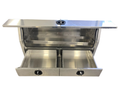 Flat Aluminium 3/4 Side Opening Toolbox with 2 Drawers - 1400x600x850mm-Aussie 4x4 Pro