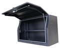 Flat Aluminium Full Side Opening Toolbox - Black - 1400x600x850mm-Aussie 4x4 Pro