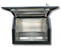 Flat Aluminium Side Opening Toolbox with Whale Tail Lock - Black - 1200x600x850mm-Aussie 4x4 Pro