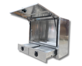Flat Aluminium Toolbox with Shelf & Drawers - 1400x600x1150mm-Aussie 4x4 Pro