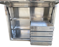 Flat Aluminium Toolbox with Shelves & Drawers - 1400x600x1150mm-Aussie 4x4 Pro