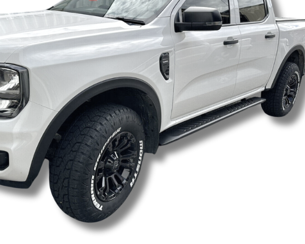 Steel Side Steps for Ford Ranger Next Gen Dual Cab - Matt Black (09/20 ...