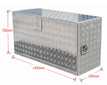 Aluminium Checker Plate Toolbox with Slide Tray & Vent - 1450x500x700mm-Aussie 4x4 Pro