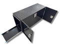 Aluminium Checker Plate Toolbox with Slide Tray & Vent - Black - 1450x500x700mm-Aussie 4x4 Pro