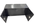 Aluminium Checker Plate Toolbox with Slide Tray & Vent - Black - 1450x500x700mm-Aussie 4x4 Pro