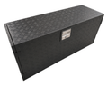 Aluminium Checker Plate Toolbox with Slide Tray & Vent - Black - 1450x500x700mm-Aussie 4x4 Pro