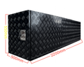 Aluminium Checker Plate Toolbox with Slide Trays & Storage - Black - 2200x500x550mm-Aussie 4x4 Pro