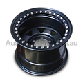 15x10 Steel Imitation Beadlock Wheel Rim for 40 / 45 Series Toyota Landcruiser (-44 Offset / 6/139.7 PCD) - Black-Aussie 4x4 Pro