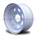 16x7 Steel Triangle-Hole Wheel Rim for 40 / 45 Series Toyota Landcruiser (-13 Offset / 6/139.7 PCD) - White-Aussie 4x4 Pro