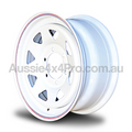 16x7 Steel Triangle-Hole Wheel Rim for D22 Nissan Navara (+25 Offset / 6/139.7 PCD) - White-Aussie 4x4 Pro